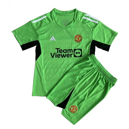 Maillot de foot Manchester United Gardien de but Domicile enfant 2023-24 Manches Courte (+ pantalon court)